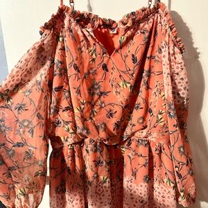 Pink floral casual dress